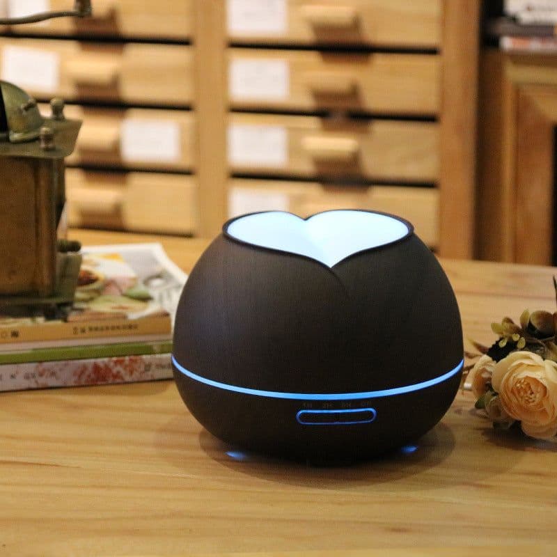 image-500ML Wood Grain Ultrasonic Aroma Diffuser Humidifier