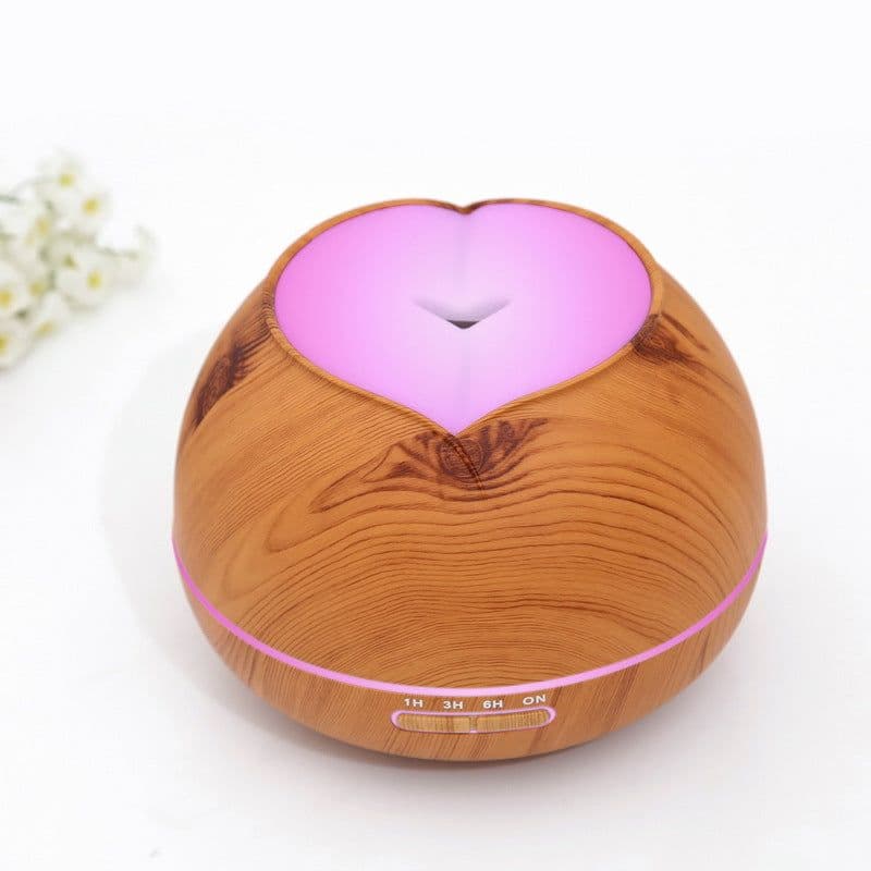 image-500ML Wood Grain Ultrasonic Aroma Diffuser Humidifier