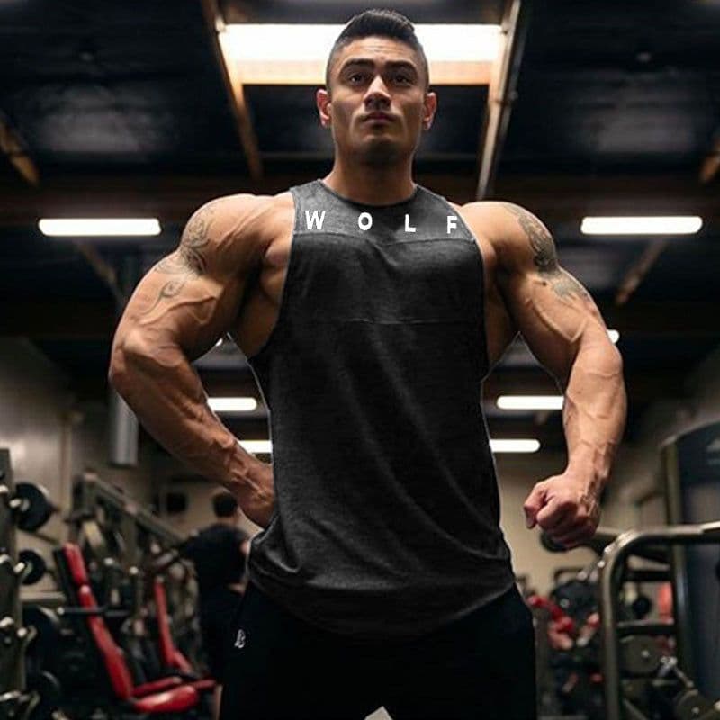 image-Men's Cotton Fitness Tank Top Printed Muscle Vest Sleeveless Shirt