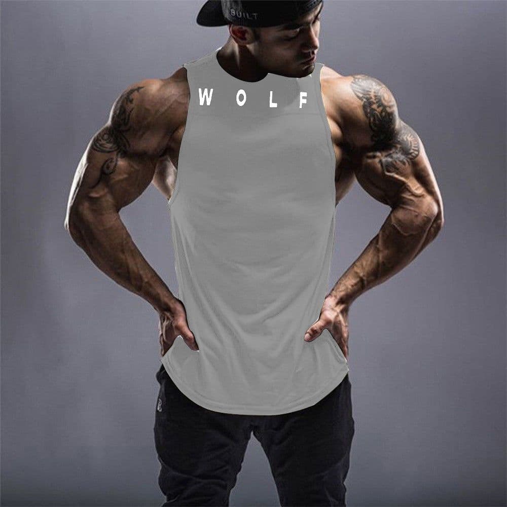 image-Men's Cotton Fitness Tank Top Printed Muscle Vest Sleeveless Shirt