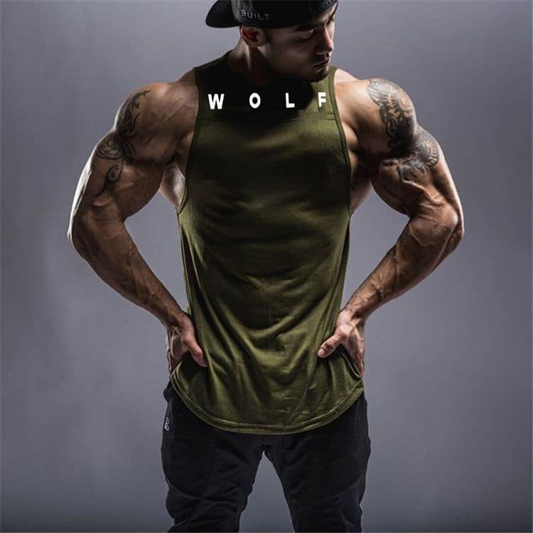 image-Men's Cotton Fitness Tank Top Printed Muscle Vest Sleeveless Shirt
