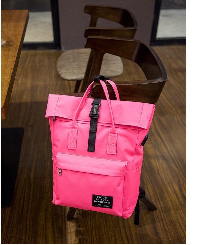 image-Canvas Backpack Convertible Shoulder Bag Travel School Bag