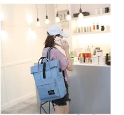 image-Canvas Backpack Convertible Shoulder Bag Travel School Bag