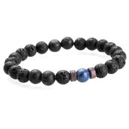 image-Men's Natural Stone Bead Bracelet with Lava Diffuser MYBR0146