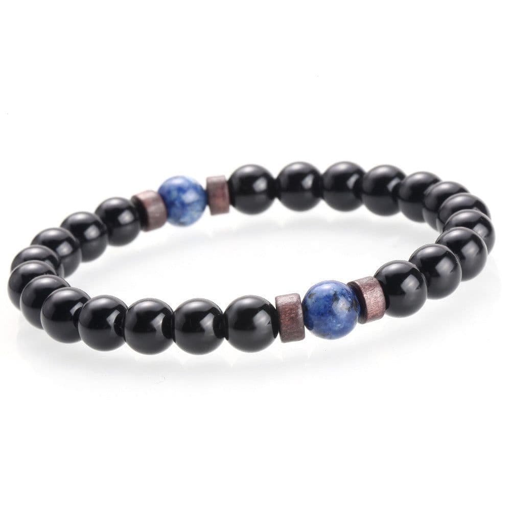 image-Men's Natural Stone Bead Bracelet with Lava Diffuser MYBR0146