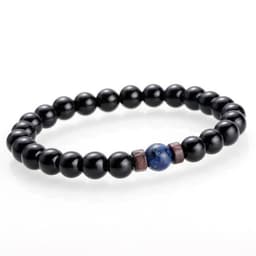 image-Men's Natural Stone Bead Bracelet with Lava Diffuser MYBR0146