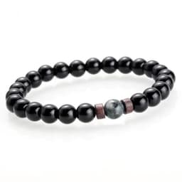 image-Men's Natural Stone Bead Bracelet with Lava Diffuser MYBR0146