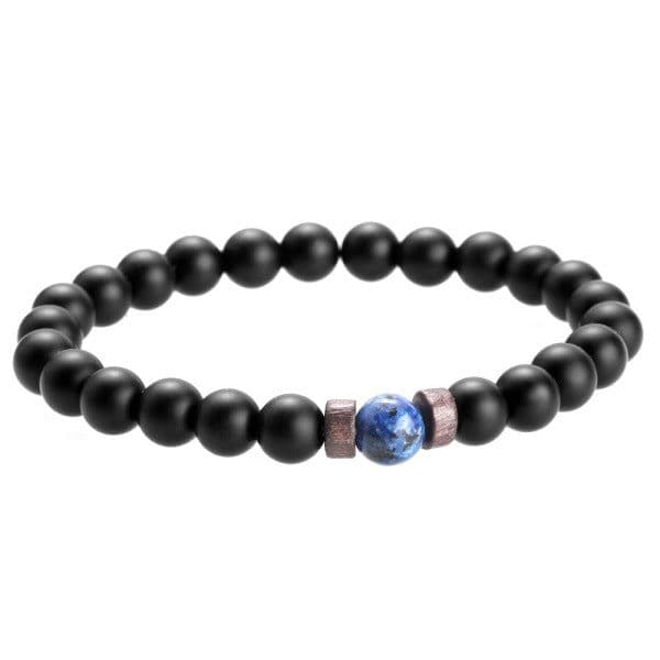 image-Men's Natural Stone Bead Bracelet with Lava Diffuser MYBR0146