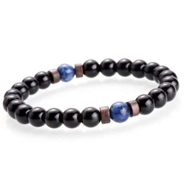 image-Men's Natural Stone Bead Bracelet with Lava Diffuser MYBR0146
