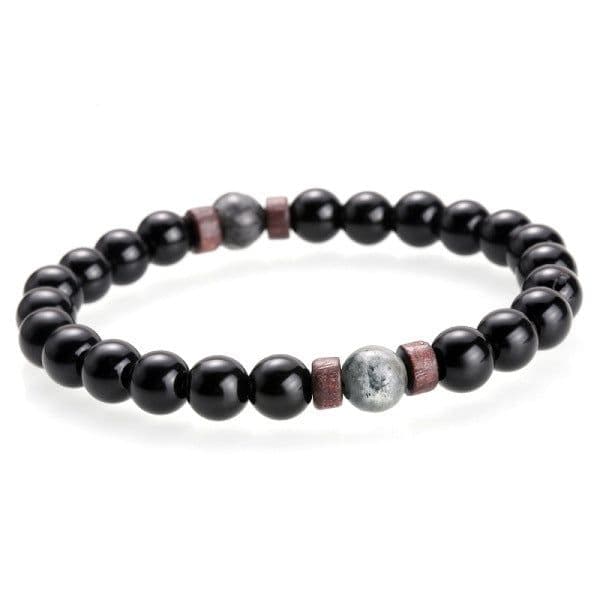 image-Men's Natural Stone Bead Bracelet with Lava Diffuser MYBR0146