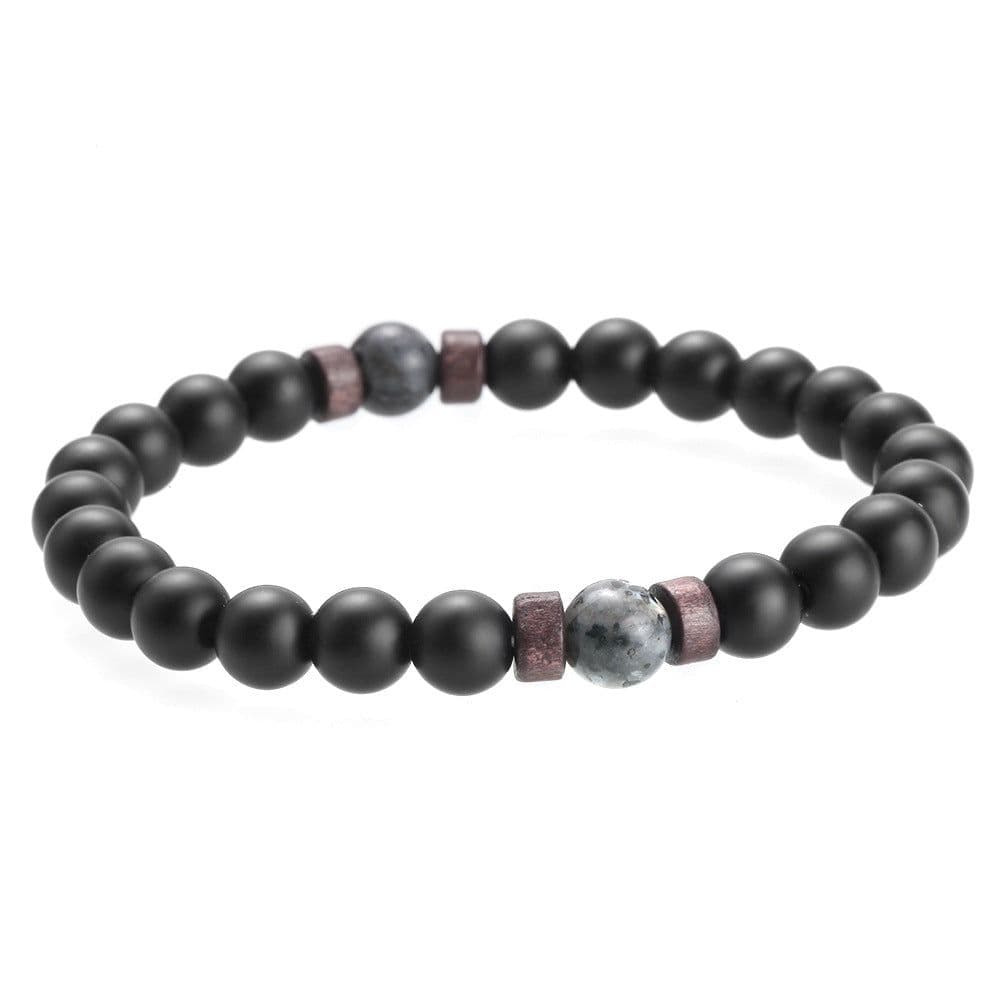 image-Men's Natural Stone Bead Bracelet with Lava Diffuser MYBR0146