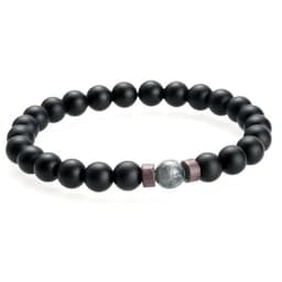image-Men's Natural Stone Bead Bracelet with Lava Diffuser MYBR0146