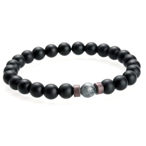 image-Men's Natural Stone Bead Bracelet with Lava Diffuser MYBR0146