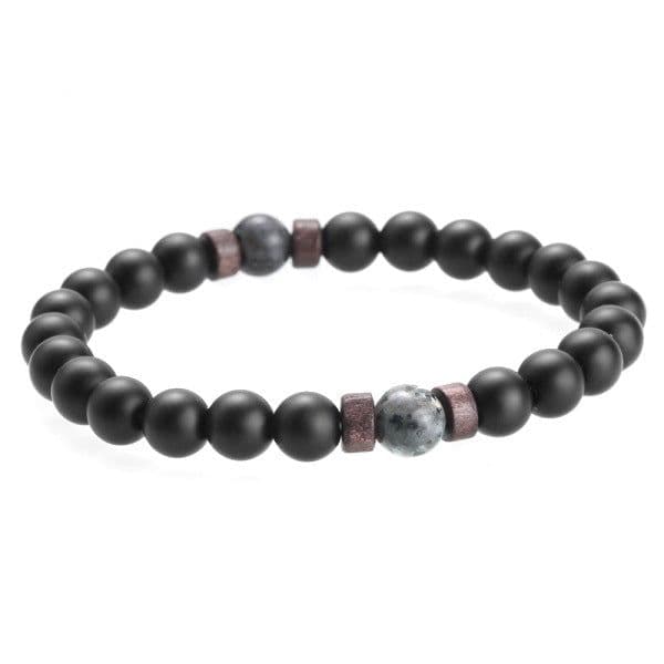 image-Men's Natural Stone Bead Bracelet with Lava Diffuser MYBR0146