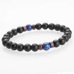 image-Men's Natural Stone Bead Bracelet with Lava Diffuser MYBR0146