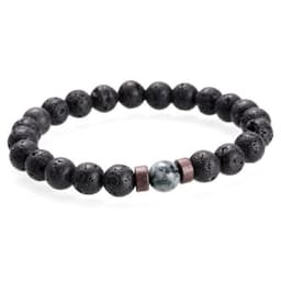 image-Men's Natural Stone Bead Bracelet with Lava Diffuser MYBR0146