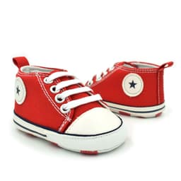 image-Baby Canvas Shoes Toddler Lace-Up Solid Color D603