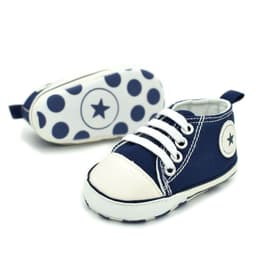 image-Baby Canvas Shoes Toddler Lace-Up Solid Color D603