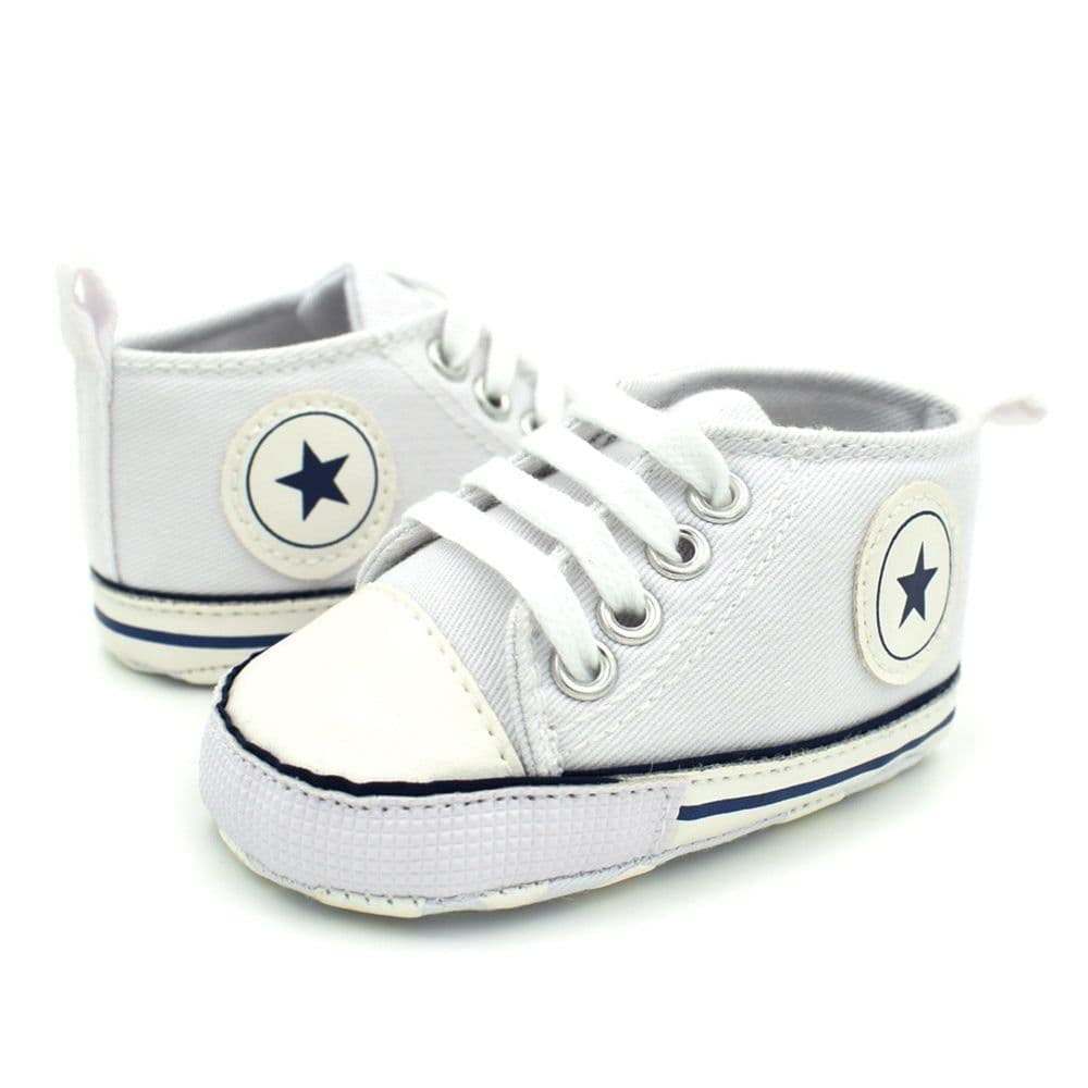 image-Baby Canvas Shoes Toddler Lace-Up Solid Color D603