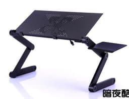 image-Lazy Folding Aluminum Alloy Laptop Desk Table with Cooling Fan