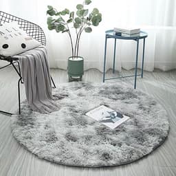 image-Nordic Tie-Dye Gradient Round Carpet Polyester Floor Mat