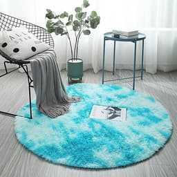 image-Nordic Tie-Dye Gradient Round Carpet Polyester Floor Mat