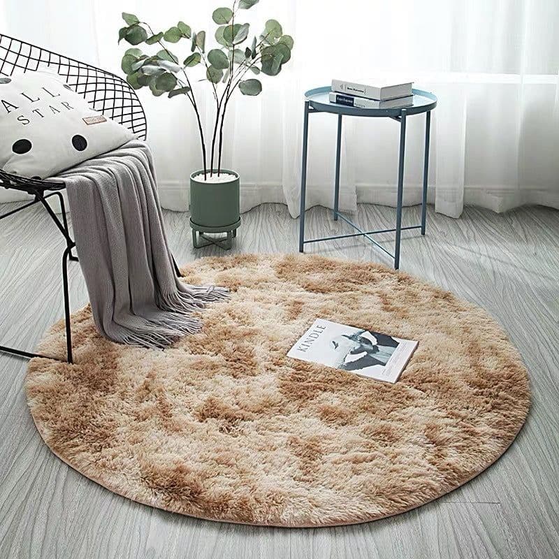 image-Nordic Tie-Dye Gradient Round Carpet Polyester Floor Mat