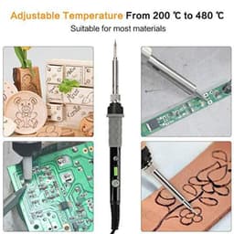image-60W Adjustable Temperature Soldering Iron Set 110V/220V 200-450°C