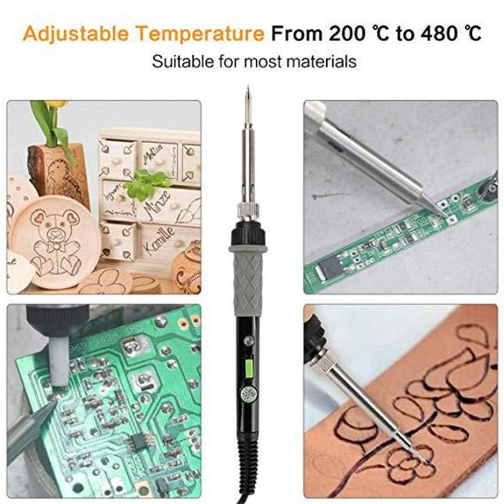 image-60W Adjustable Temperature Soldering Iron Set 110V/220V 200-450°C