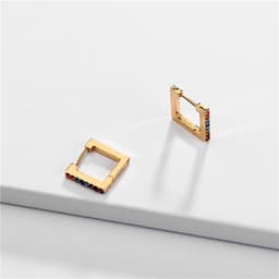 image-LUNA CHIAO Geometric Gemstone Earrings Alloy Plated European Style