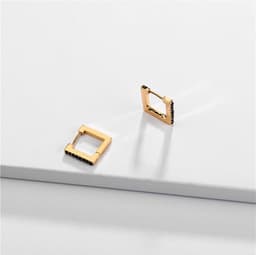image-LUNA CHIAO Geometric Gemstone Earrings Alloy Plated European Style