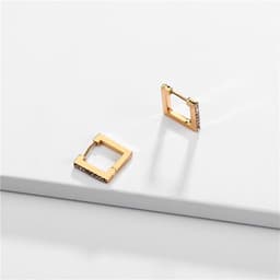 image-LUNA CHIAO Geometric Gemstone Earrings Alloy Plated European Style