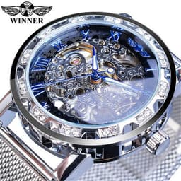 image-Winner W614 Men's Hollow Mechanical Watch 49mm Round Dial