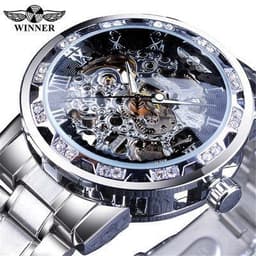 image-Winner W614 Men's Hollow Mechanical Watch 49mm Round Dial