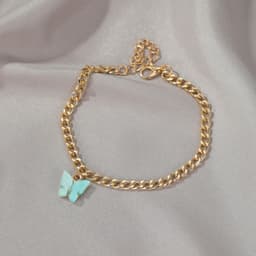 image-Butterfly Anklet Acrylic Metal Chain Foot Jewelry