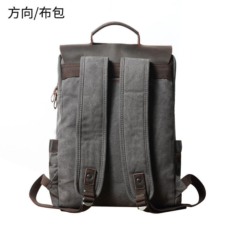 image-Canvas Backpack Retro Unisex College School Bag 20-35L Outdoor