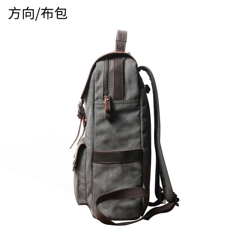 image-Canvas Backpack Retro Unisex College School Bag 20-35L Outdoor