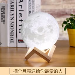 image-3D Printing Moon Light LED Night Lamp USB Touch Control Bedside