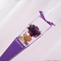 image-Gold Foil Rose in Triangle Gift Box Single Flower Valentine Gift