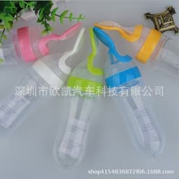 image-Blue Sky Baby Silicone Squeeze Feeding Bottle with Spoon