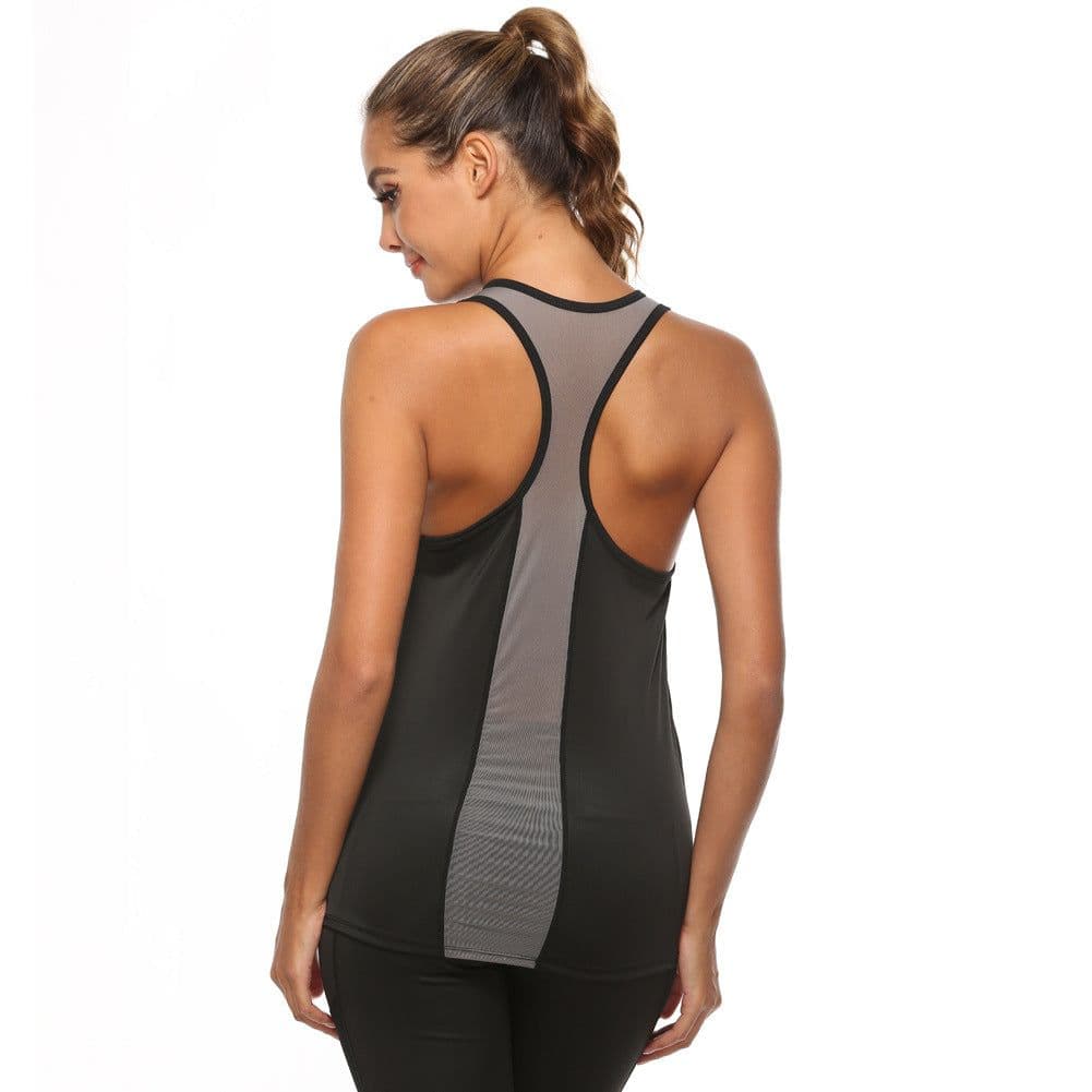 image-Women's Quick-Dry Mesh Back Sports Vest Polyester Workout Tank