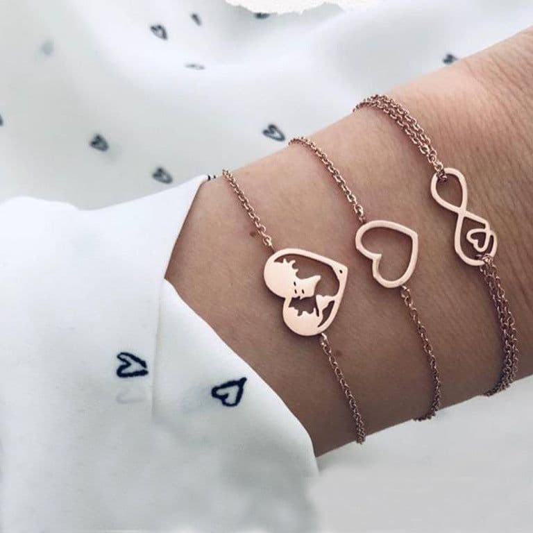 image-Women's Assorted Crystal Charm Bracelets Set - 30 Styles Mixed Alloy
