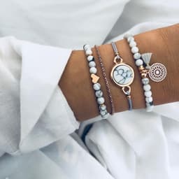 image-Women's Assorted Crystal Charm Bracelets Set - 30 Styles Mixed Alloy