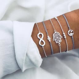 image-Women's Assorted Crystal Charm Bracelets Set - 30 Styles Mixed Alloy