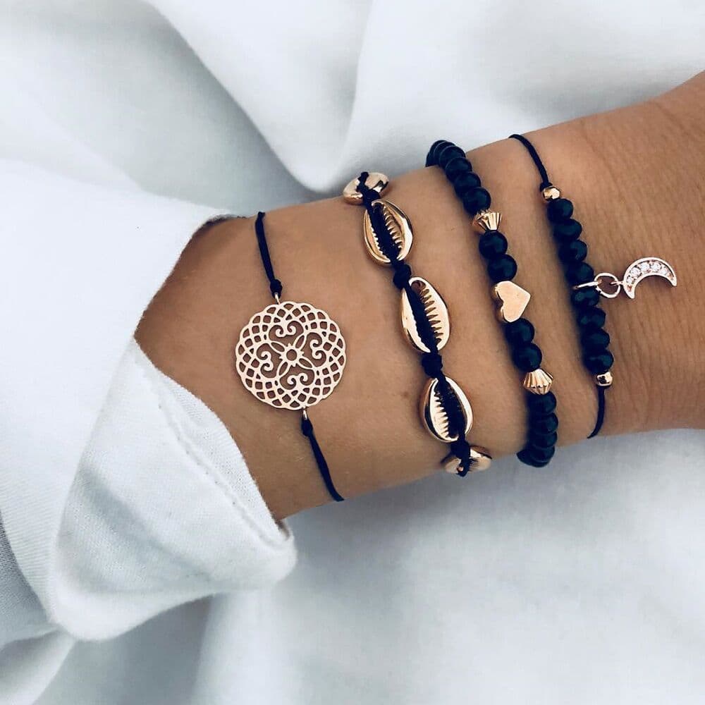 image-Women's Assorted Crystal Charm Bracelets Set - 30 Styles Mixed Alloy
