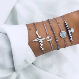 image-Women's Assorted Crystal Charm Bracelets Set - 30 Styles Mixed Alloy