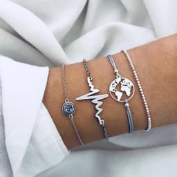image-Women's Assorted Crystal Charm Bracelets Set - 30 Styles Mixed Alloy