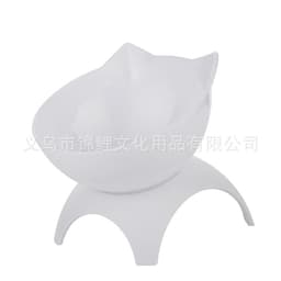 image-Cat Dog Double Bowl Set with Tilted Neck Protection Design