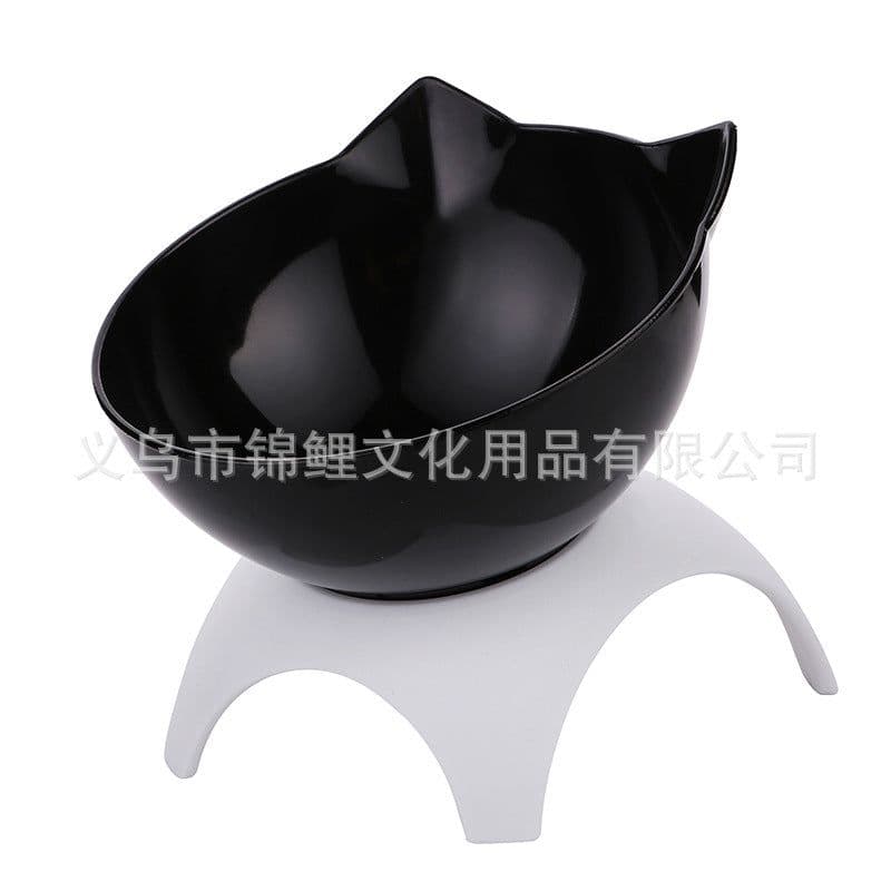 image-Cat Dog Double Bowl Set with Tilted Neck Protection Design