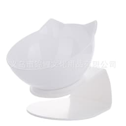 image-Cat Dog Double Bowl Set with Tilted Neck Protection Design